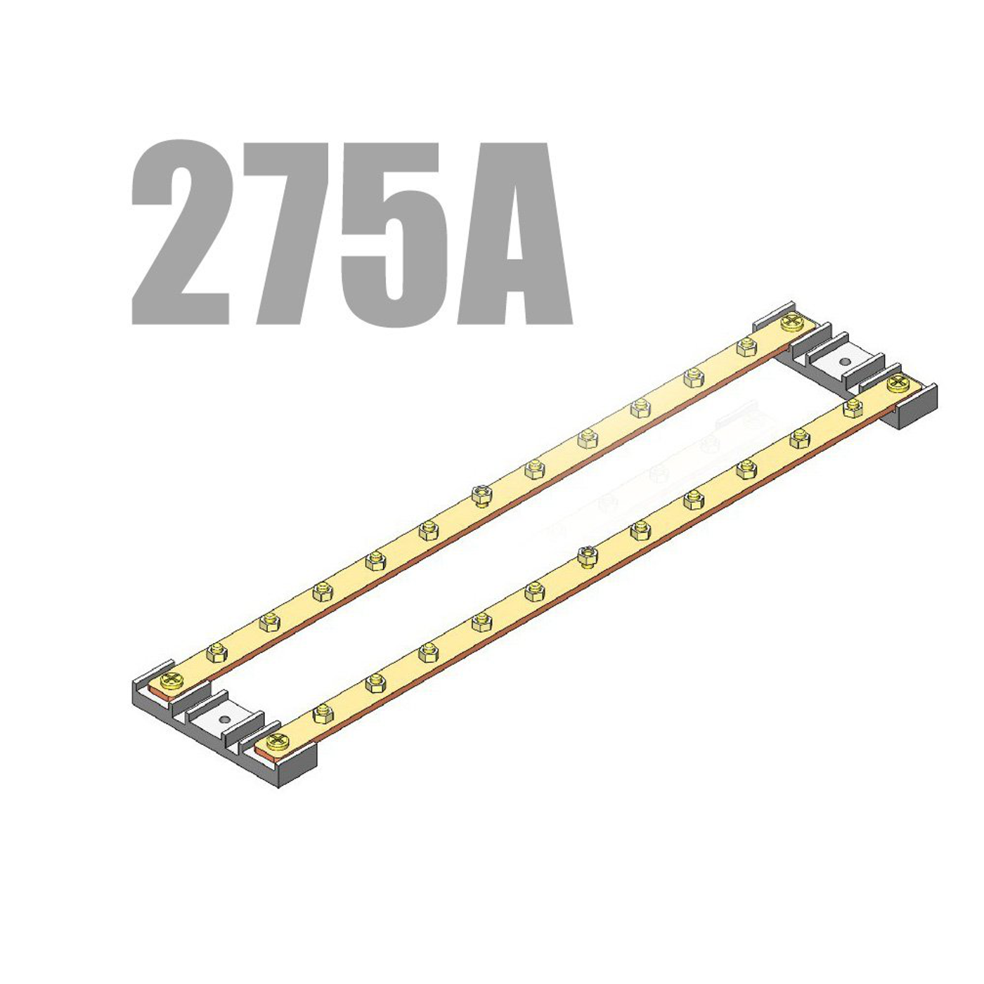 Cabeus CGB-NP-11-275 Шина PEN земля-ноль на 11+11 присоединений, медь, 275А, (габариты 3х20х500 мм) — фото