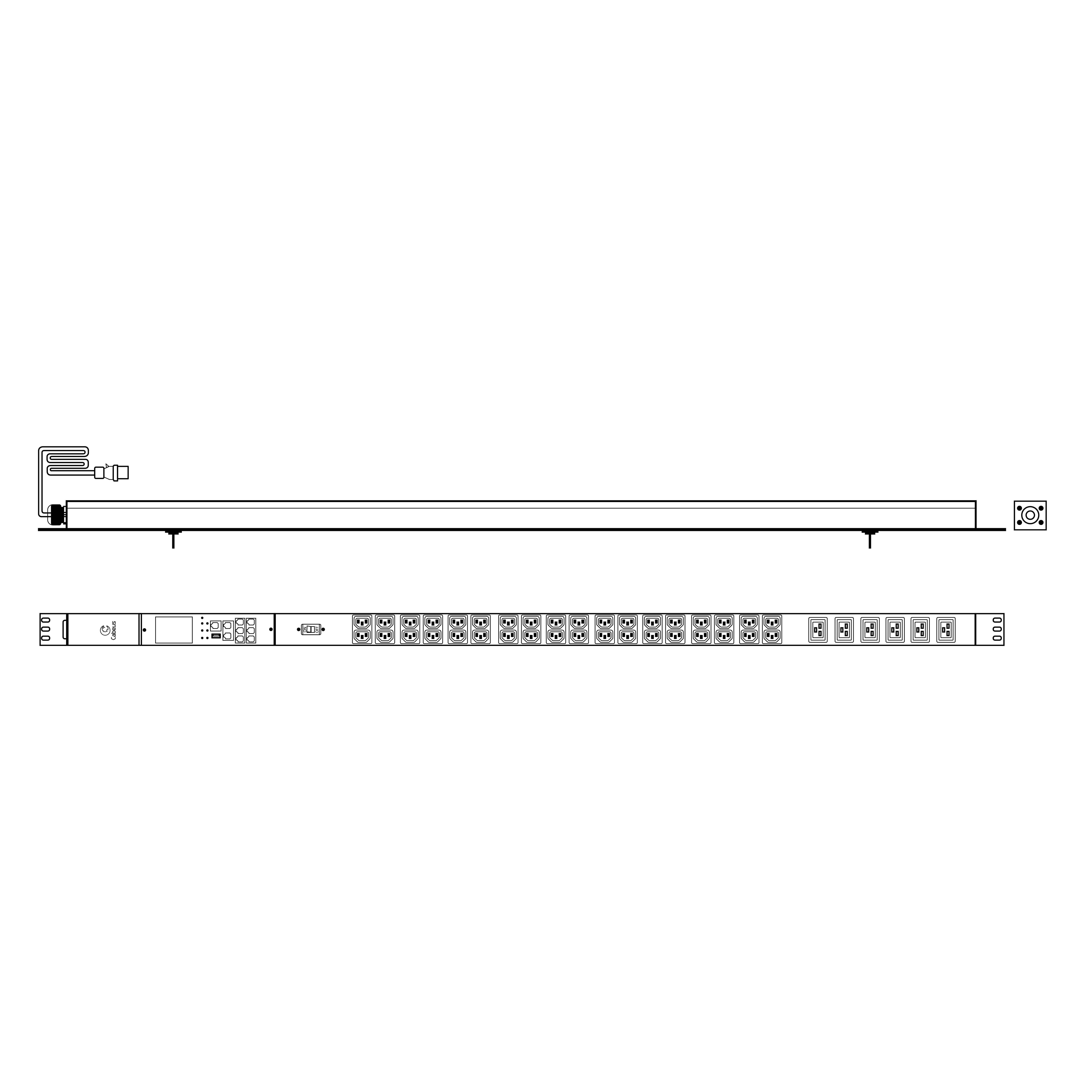 Cabeus SMART-PDU-16-1P-36C13-6C19-I309-M Блок распределения питания, вертикальный, 36 розеток IEC 320 C13, 6 розеток IEC 320 C19, 1 фаза, 16А, 1х16А, автомат защиты, 250В, мониторинг, шнур 3м 3х2,5мм с вилкой IEC 60309 — фото