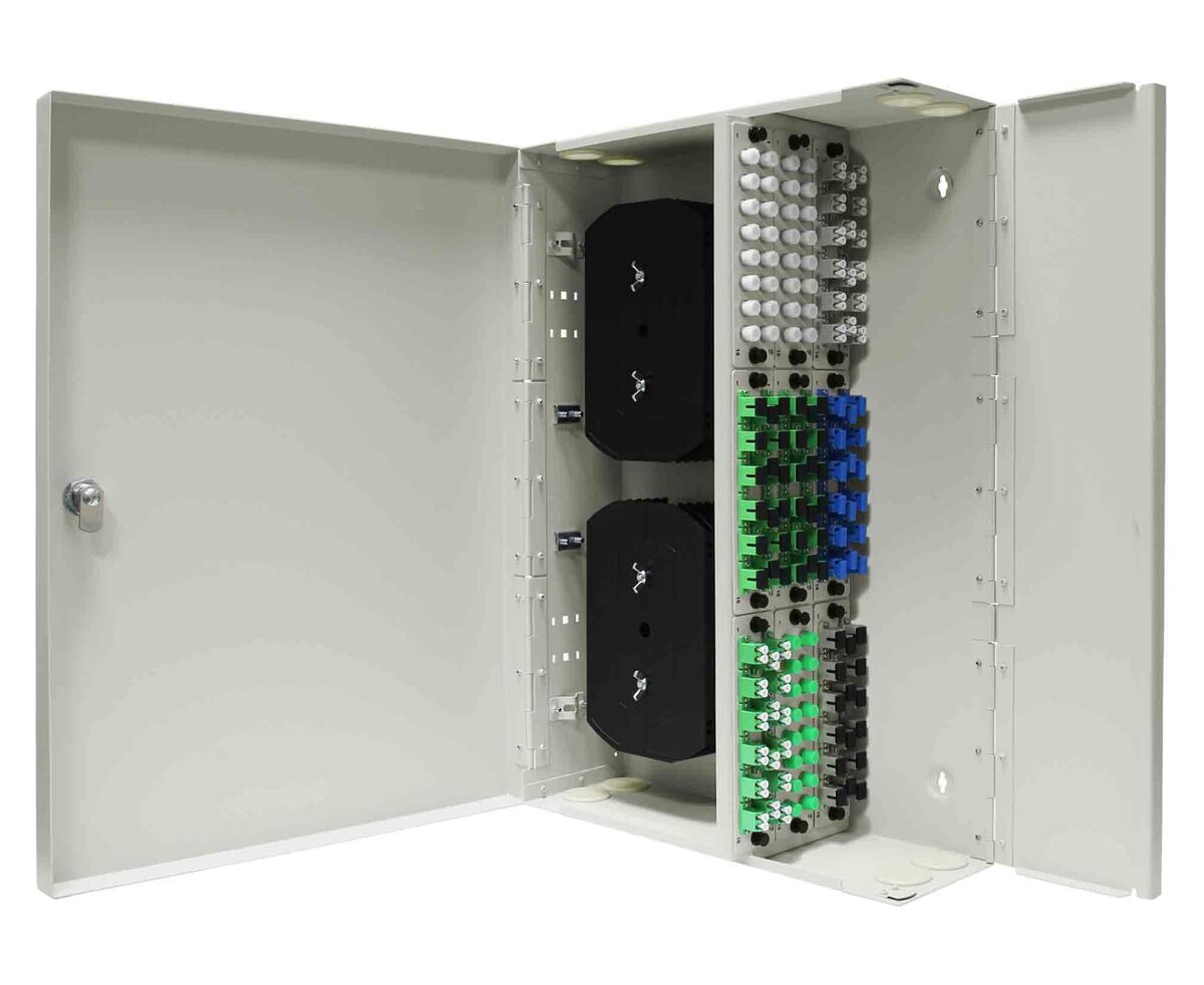 Cabeus FO-WL-144-144FC/ST/SC-9FP-K-T Кросс оптический настенный, до 144 портов,серый