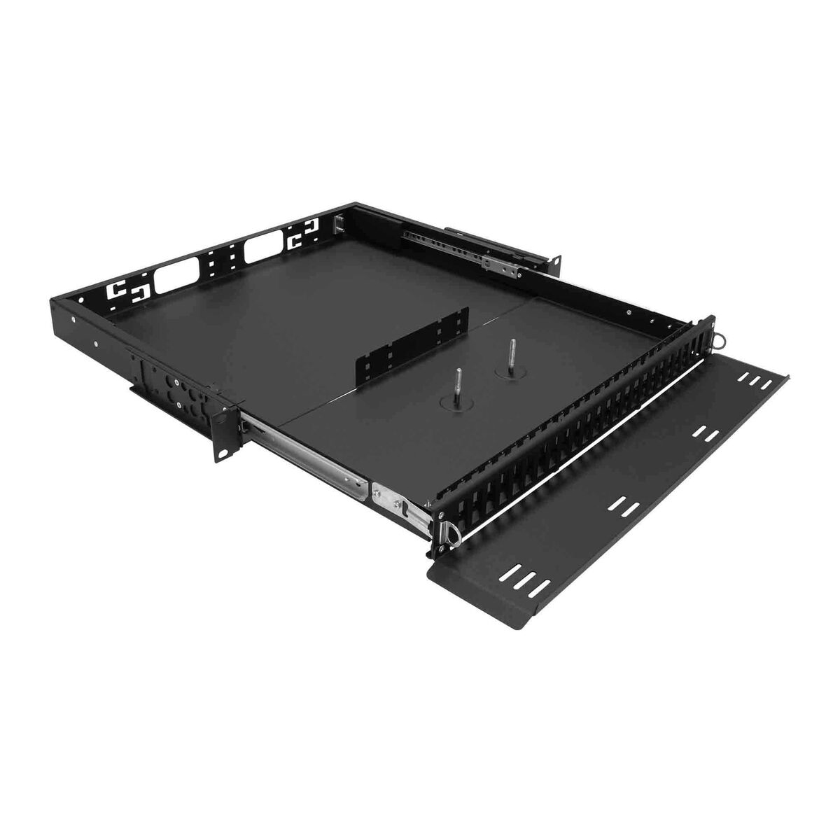 Cabeus ODF-19-24DSC-S-BK-T Кросс оптический стоечный выдвижной, 19, до 24 портов QLC(DSC), сплошная панель, (без кассет), черный
