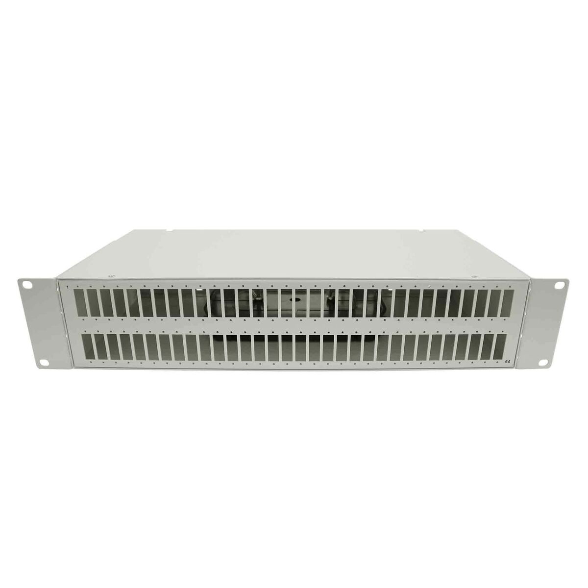 Cabeus FO-19-64DSC-T Кросс оптический стоечный, 19, до 64 портов DSC(QLC), сплошная панель, серый