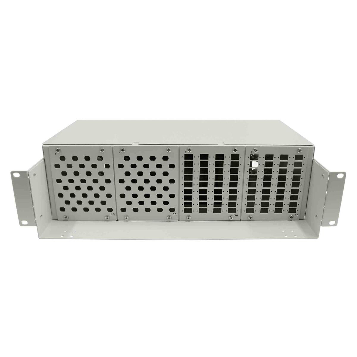 Cabeus FO-19-4FP-144FC/ST/SC-S-T Кросс оптический стоечный, 19, до 144 портов, серый