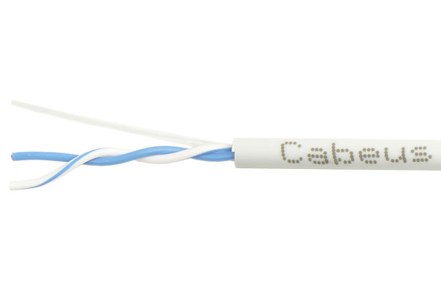Cabeus UTP-1P-Cat.5e-SOLID-25 Кабель витая пара (UTP), категория 5e, 1 пара (24 AWG), одножильный (solid), PVC нг(А)-LS, серый (25 м) — фото