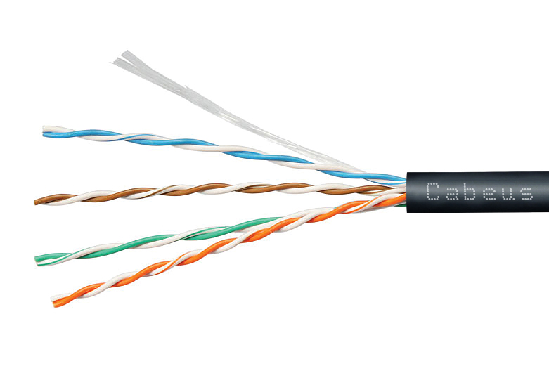 Cabeus UTP-4P-Cat.5e-SOLID-LSZH-BK-50 Кабель витая пара UTP (U/UTP), категория 5e, 4 пары (24 AWG), одножильный, черный, LSZH, нг(А)-HF, (50 м) — фото