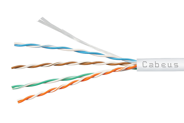 Cabeus UTP-4P-Cat.5e-SOLID-LSZH-GY-25 Кабель витая пара UTP (U/UTP), категория 5e, 4 пары (24 AWG), одножильный, серый, LSZH, нг(А)-HF, (25 м) — фото