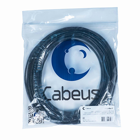 Cabeus UTP-4P-Cat.5e-SOLID-OUT-PE-UV-25 Кабель витая пара UTP (U/UTP), категория 5e, 4 пары (24 AWG), одножильный, для внешней прокладки, PE-UV (25 м) — фото