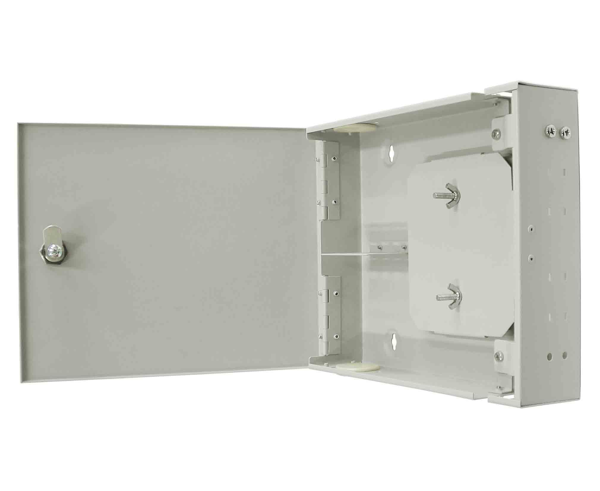 Cabeus FO-WL-8-SC/DLC-K-T Кросс оптический настенный,с замком, до 8 портов SC(DLC), ложемент - 1шт., серый — фото