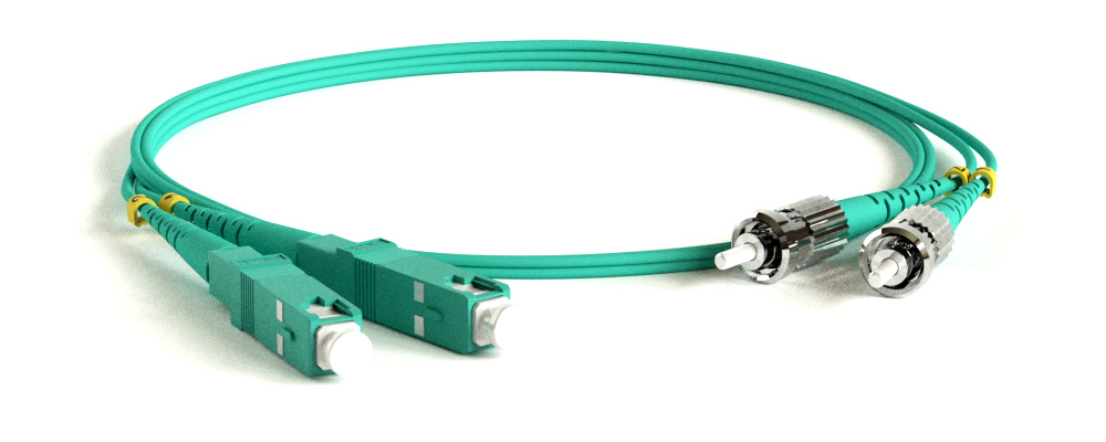 Hyperline FC-D2-503-SC/UR-ST/UR-H-1M-LSZH-AQ Патч-корд волоконно-оптический (шнур) MM 50/125 (OM3), SC-ST, UPC, duplex, 2.0 мм, до 100G, LSZH, 1 м (замена FC-D2-503-SC/PR-ST/PR-H-1M-LSZH-AQ)