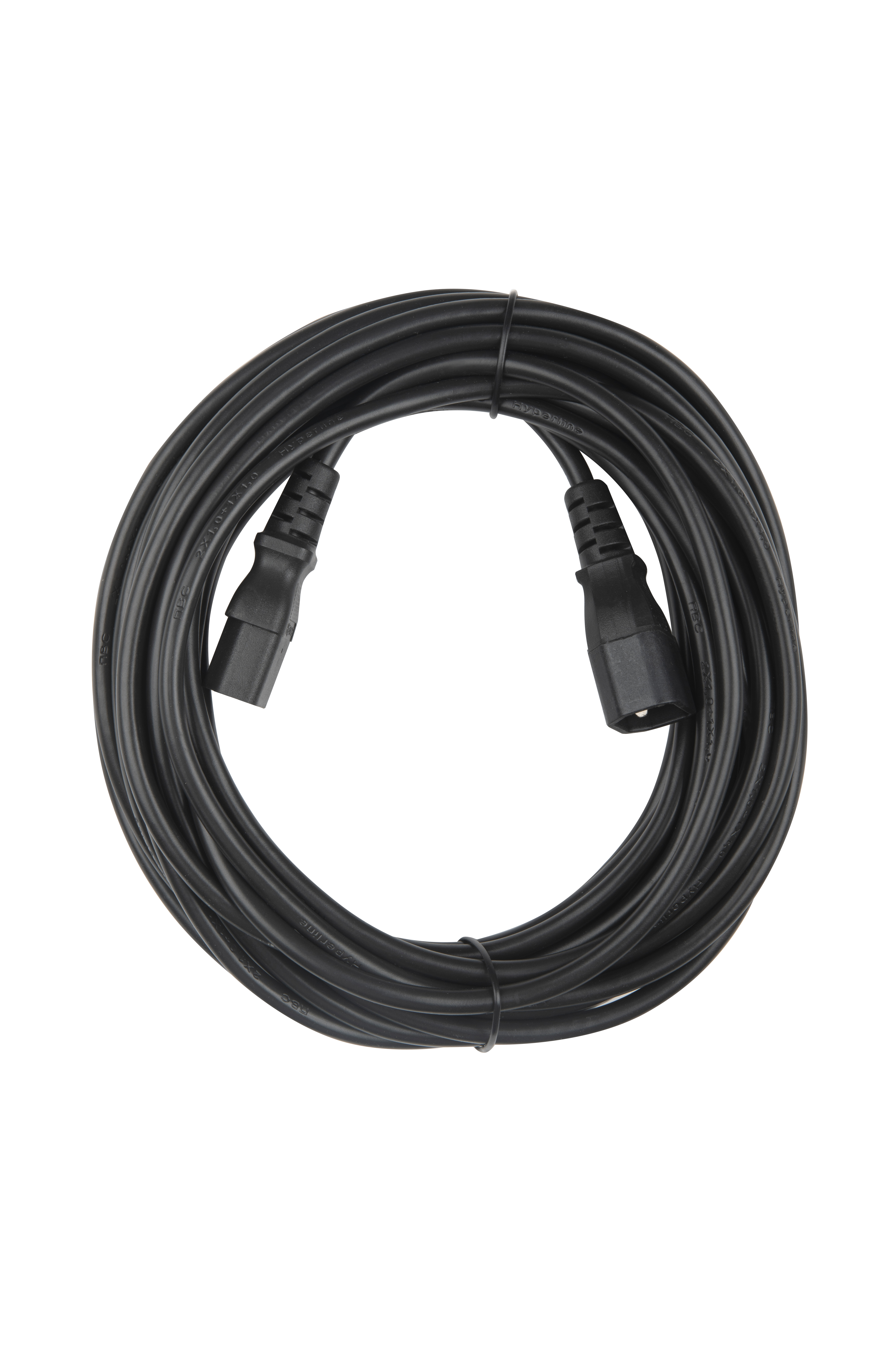 Hyperline PWC-IEC13-IEC14-10-BK Кабель питания монитор-компьютер IEC 320 C13 - IEC 320 C14 (3x1.0), 10A, прямая вилка, 10м, цвет черный (ПВС-АП-3*1,0-250-C13C14-10-10,0 ГОСТ 30851.1-2002 (МЭК 60320-1:1994)) — фото