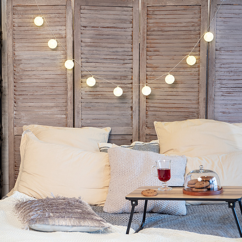 Тайские фонарики Пломбир 1.5 м, 10 LED, прозрачный ПВХ, цвет свечения теплый белый, 2 х АА (батарейки не в комплекте) NEON-NIGHT — фото