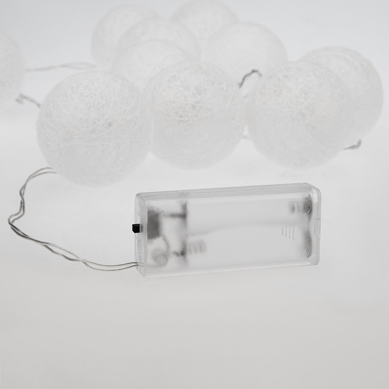 Тайские фонарики Пломбир 1.5 м, 10 LED, прозрачный ПВХ, цвет свечения теплый белый, 2 х АА (батарейки не в комплекте) NEON-NIGHT — фото