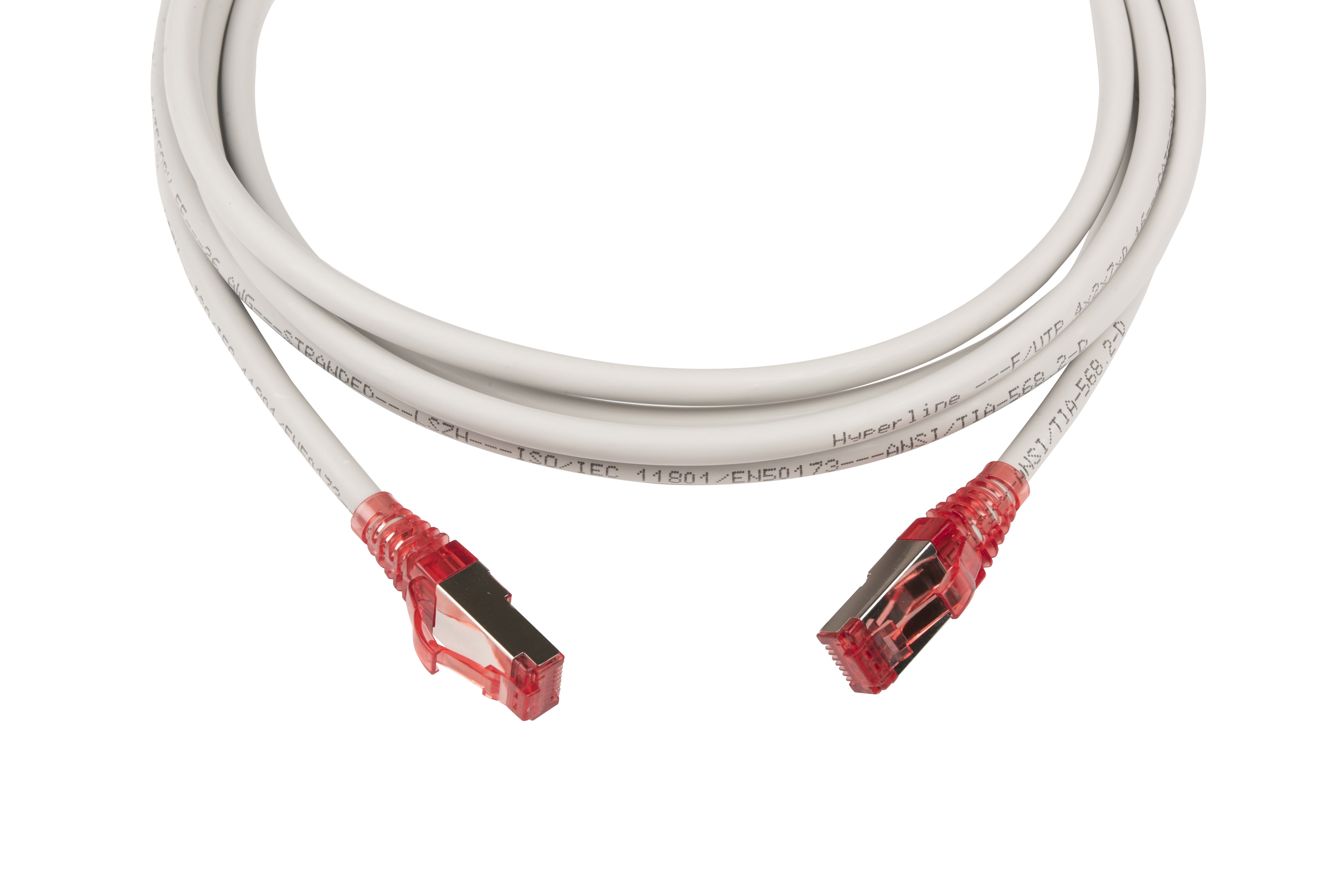 Hyperline PC-LPM-STP-RJ45-RJ45-C5e-3M-LSZH-GY Патч-корд RJ-45/RJ-45, экранированный F/UTP, категория 5e (100% Fluke Component Tested), 26AWG, LSZH, 3 м, серый — фото